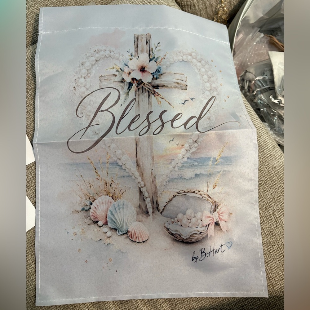 Blessed Beach Themed Double Sided 12x18 Garden Flag (Only 5 of these made!)